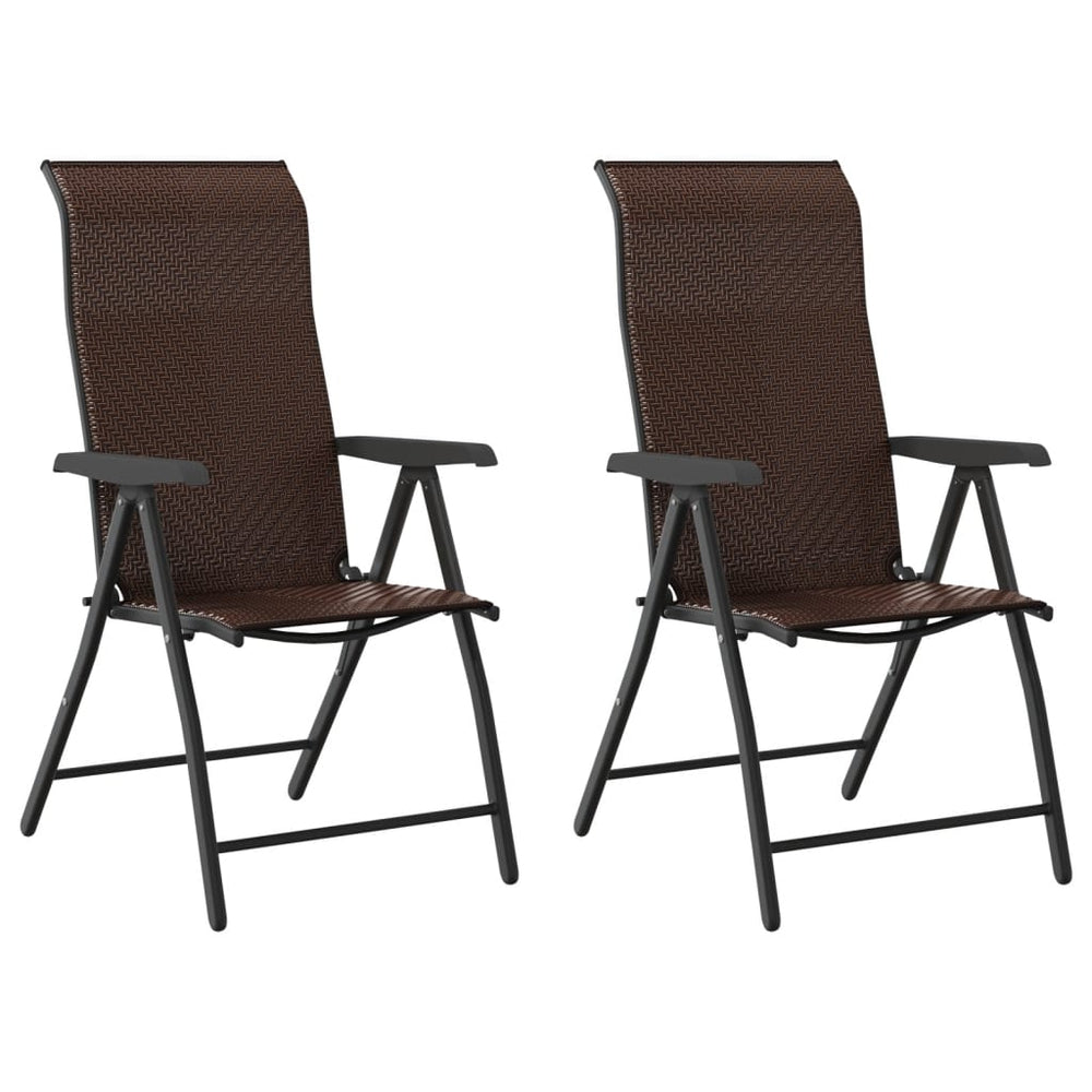 Klappbare Gartenstühle 2er Set Braun Rattan