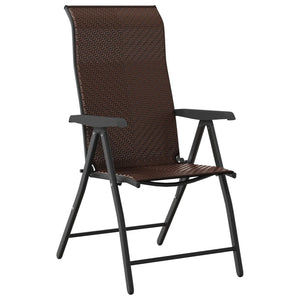 Klappbare Gartenstühle 2er Set Braun Rattan