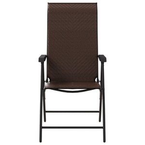 Klappbare Gartenstühle 2er Set Braun Rattan