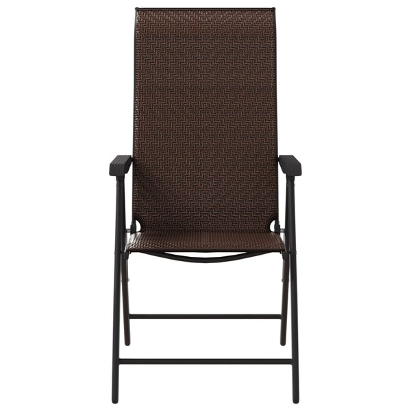 Klappbare Gartenstühle 2er Set Braun Rattan