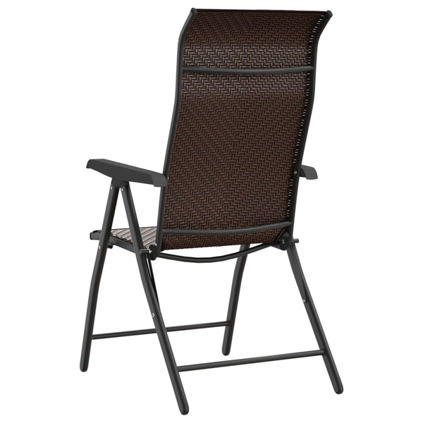 Klappbare Gartenstühle 2er Set Braun Rattan