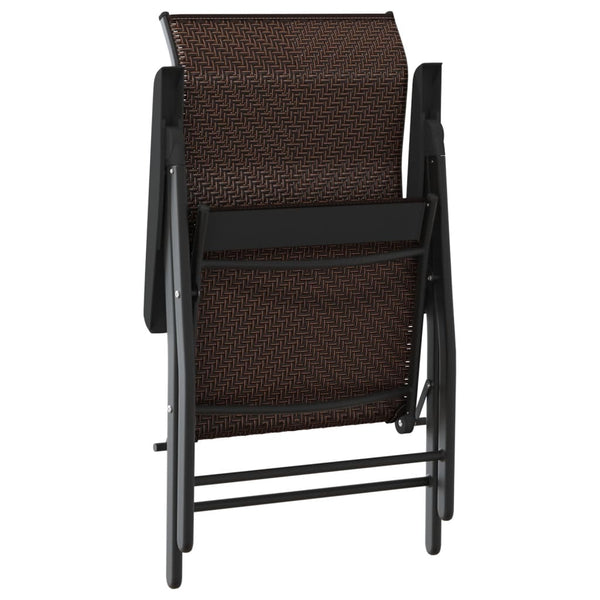 Klappbare Gartenstühle 2er Set Braun Rattan