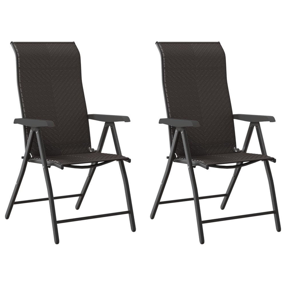 Klappbare Gartenstühle 2er Set Poly Rattan