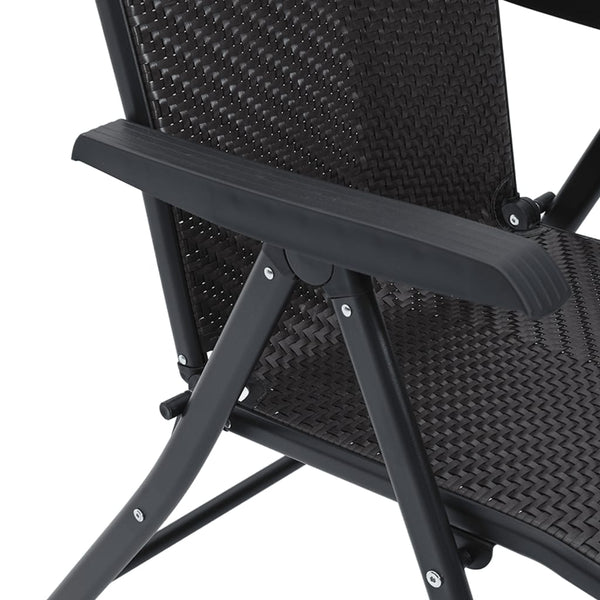Klappbare Gartenstühle 2er Set Poly Rattan