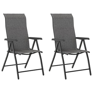 Gartenstühle 2er Set Klappbar Grau Rattan