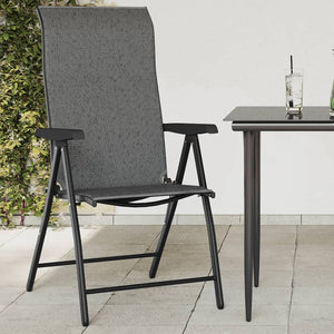 Gartenstühle 2er Set Klappbar Grau Rattan