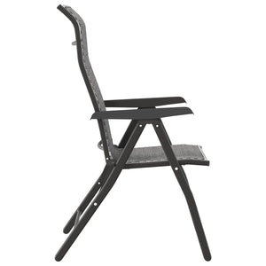 Gartenstühle 2er Set Klappbar Grau Rattan