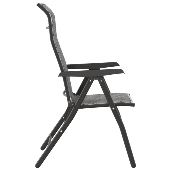 Gartenstühle 2er Set Klappbar Grau Rattan