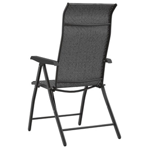Gartenstühle 2er Set Klappbar Grau Rattan