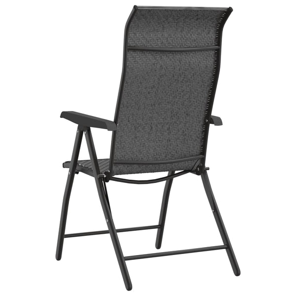 Gartenstühle 2er Set Klappbar Grau Rattan