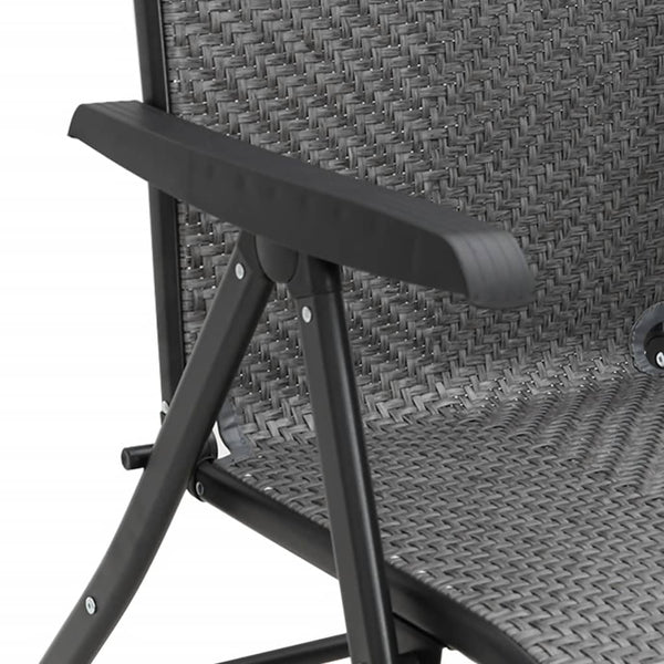 Gartenstühle 2er Set Klappbar Grau Rattan