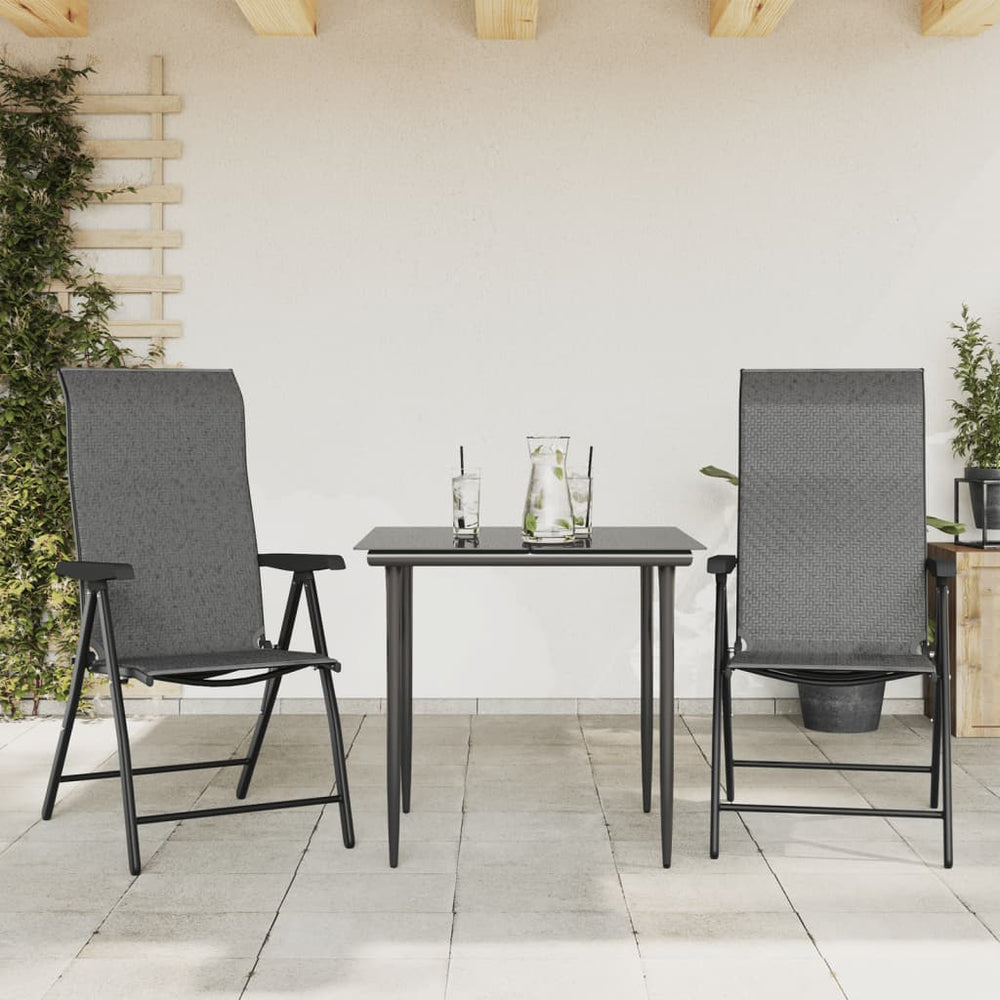 Gartenstühle 2er Set Klappbar Grau Rattan