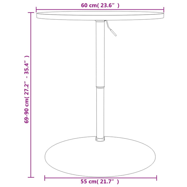 Schwarzer Bartisch 60x60x90 cm