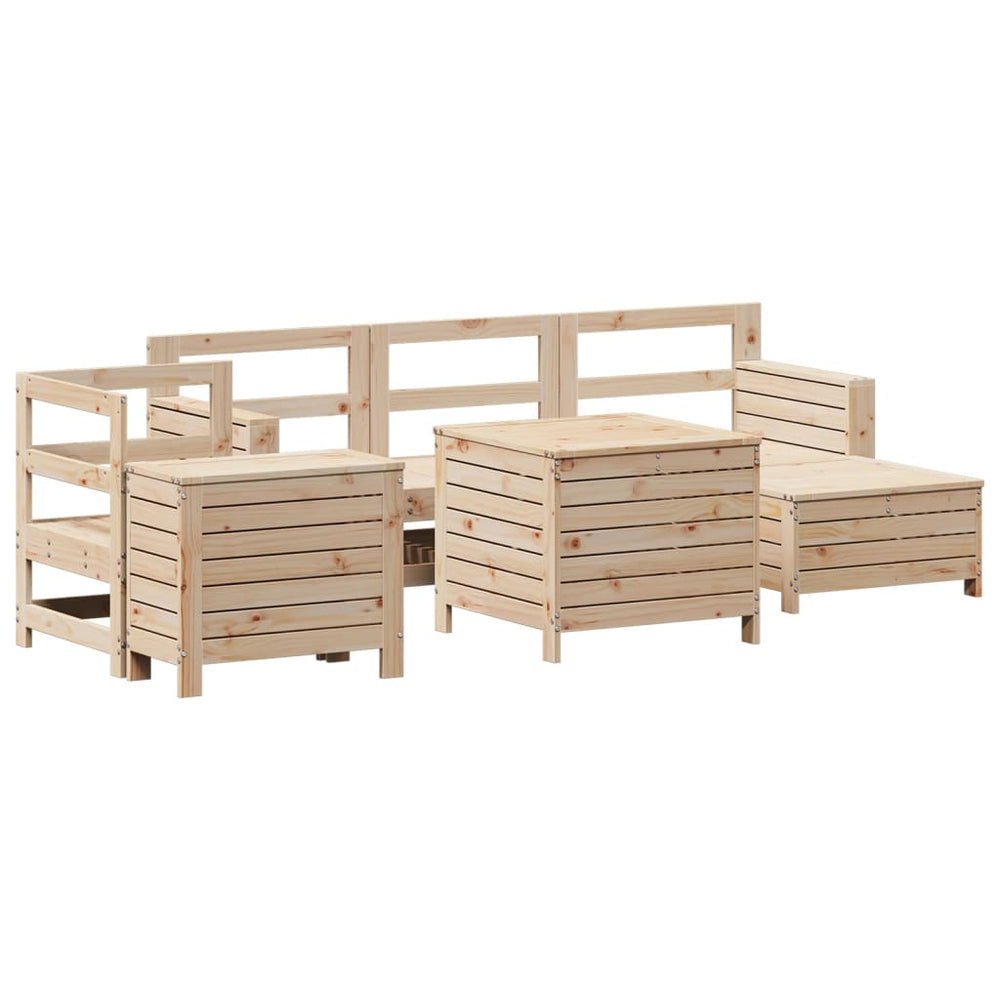 vidaXL Salon de jardin 7 pcs Bois de pin massif