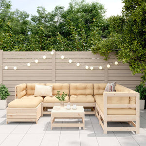 8-teilige Garten Sofagarnitur Kiefer Massivholz