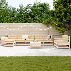 10-tlg. Garten Sofagarnitur Kiefer Massivholz