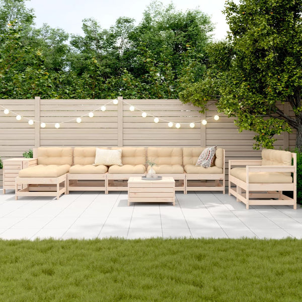 10-tlg. Garten Sofagarnitur Kiefer Massivholz