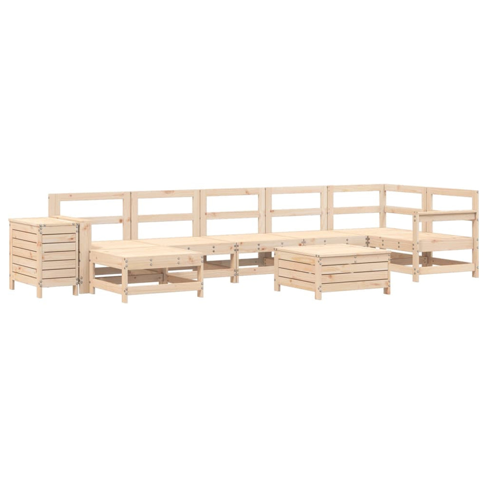 9-teiliges Garten-Lounge-Set aus Kiefernholz