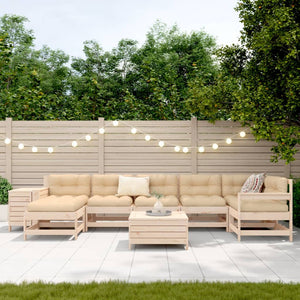 9-teiliges Garten-Lounge-Set aus Kiefernholz