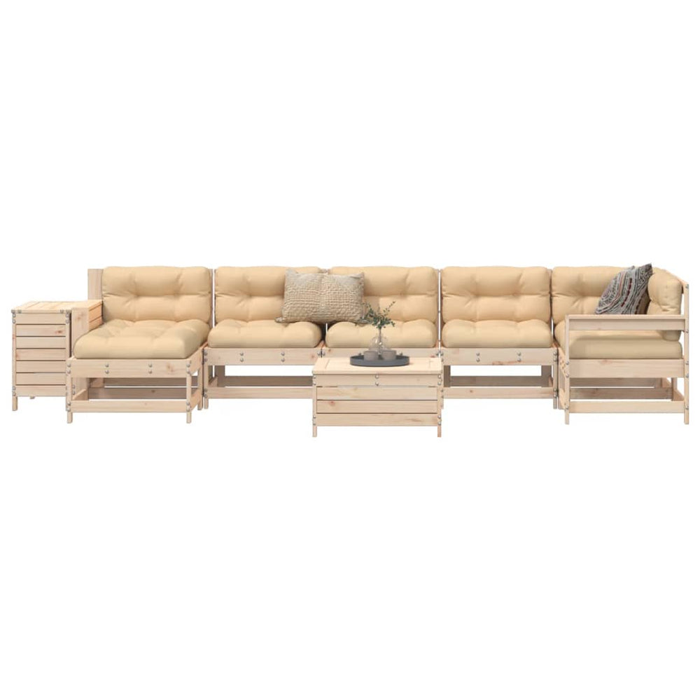 9-teiliges Garten-Lounge-Set aus Kiefernholz