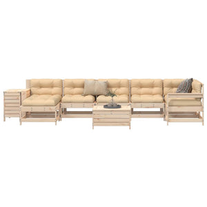 9-teiliges Garten-Lounge-Set aus Kiefernholz