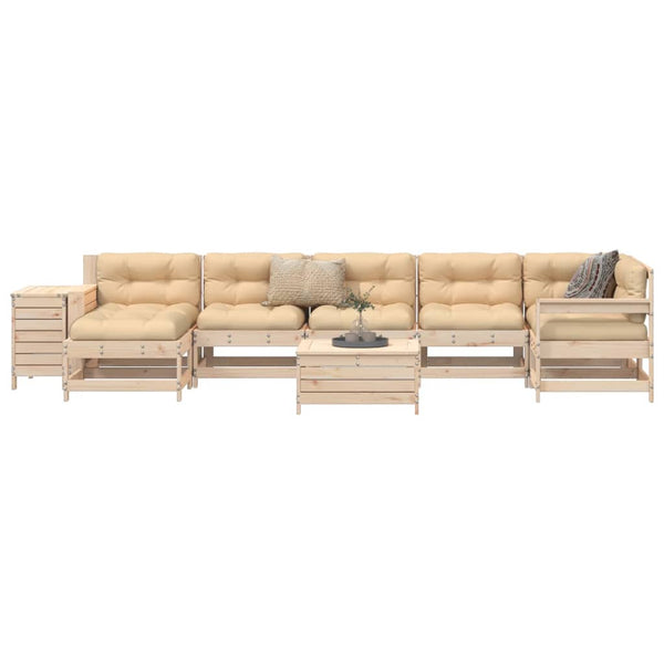 9-teiliges Garten-Lounge-Set aus Kiefernholz