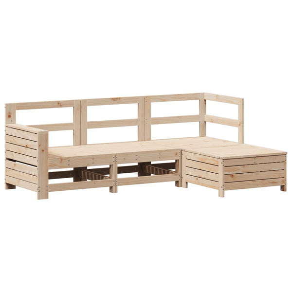 vidaXL 4-Piece Garden Sofa Set Solid Pine Wood