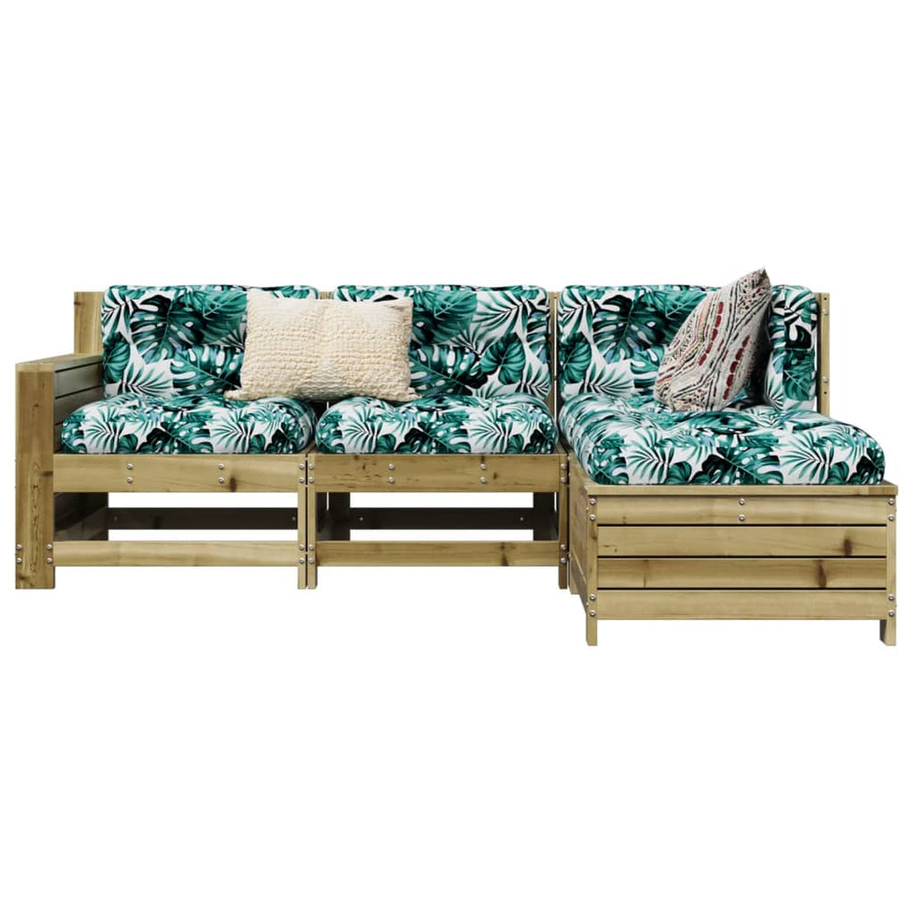 vidaXL Salon de jardin 4 pcs en pin imprégné