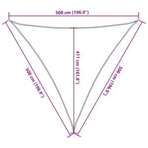 Dreieckiges Sonnensegel Hellgrau 5x5x5 m