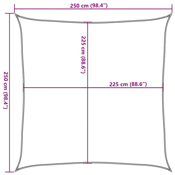Quadratisches Sonnensegel Sandfarben 2,5x2,5 m