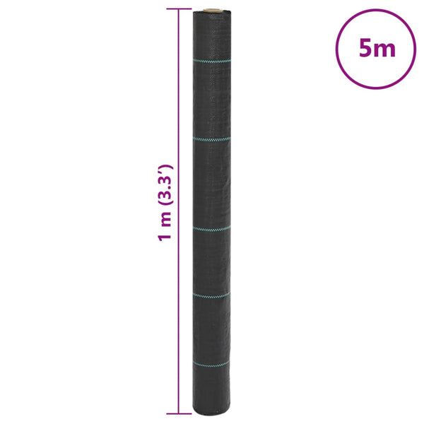Unkrautvlies Schwarz 1x5 m