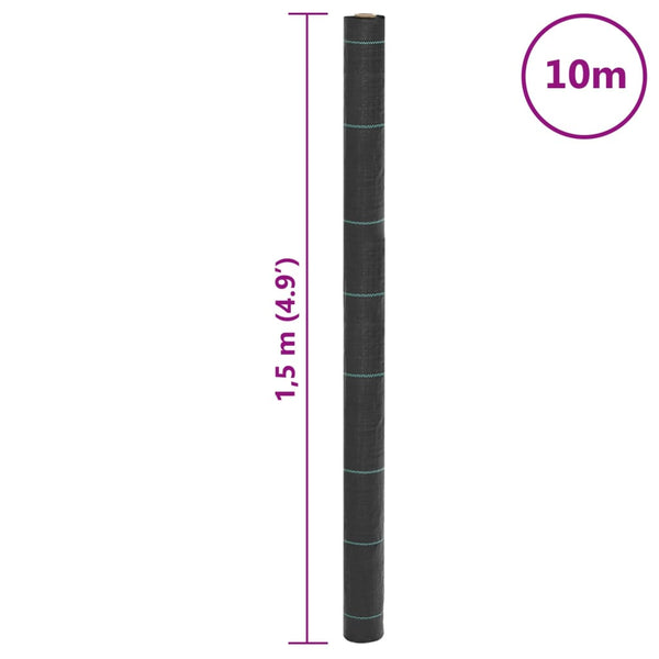 Unkrautvlies Schwarz 1,5x10 m
