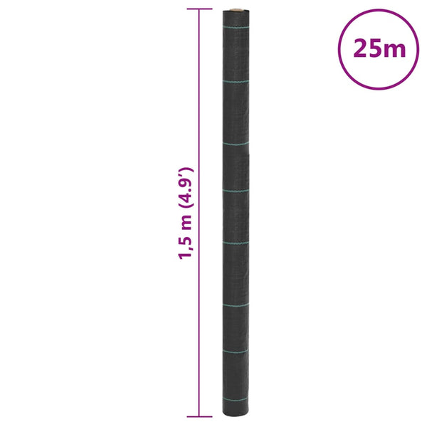 Unkrautvlies Schwarz 1,5x25 m