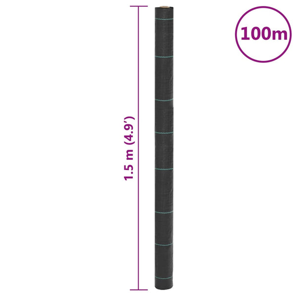 Unkrautvlies Schwarz 1,5x100 m