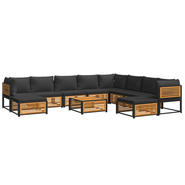 vidaXL Salon de jardin 11 pcs avec coussins Bois d'acacia massif