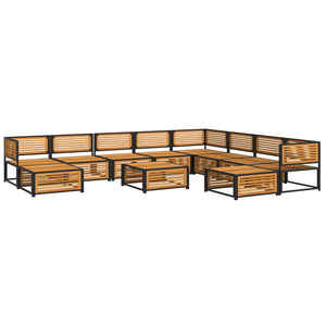 vidaXL Salon de jardin 11 pcs avec coussins Bois d'acacia massif