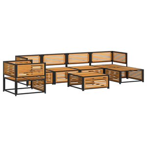 vidaXL Salon de jardin 7 pcs avec coussins Bois d'acacia massif