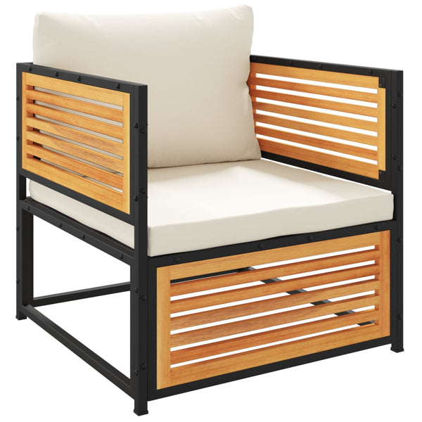 vidaXL Salon de jardin 7 pcs avec coussins Bois d'acacia massif