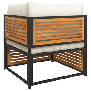 vidaXL Salon de jardin 7 pcs avec coussins Bois d'acacia massif