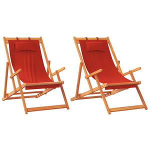 Klappbare Strandstühle 2er Set, Rot