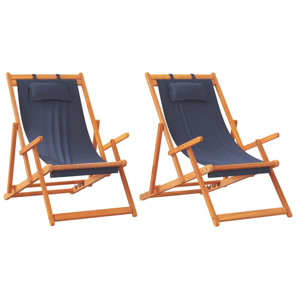 Klappbare Strandstühle, 2er Set, Blau