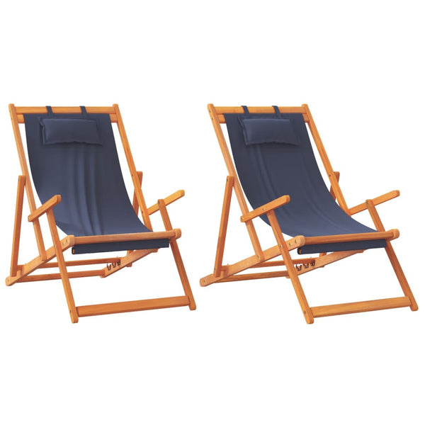 Klappbare Strandstühle, 2er Set, Blau