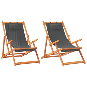 Klappbare Strandstühle 2er Set Grau