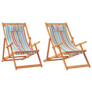 Klappbare Strandstühle, 2er-Set, Mehrfarbig