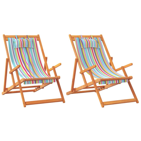 Klappbare Strandstühle, 2er-Set, Mehrfarbig