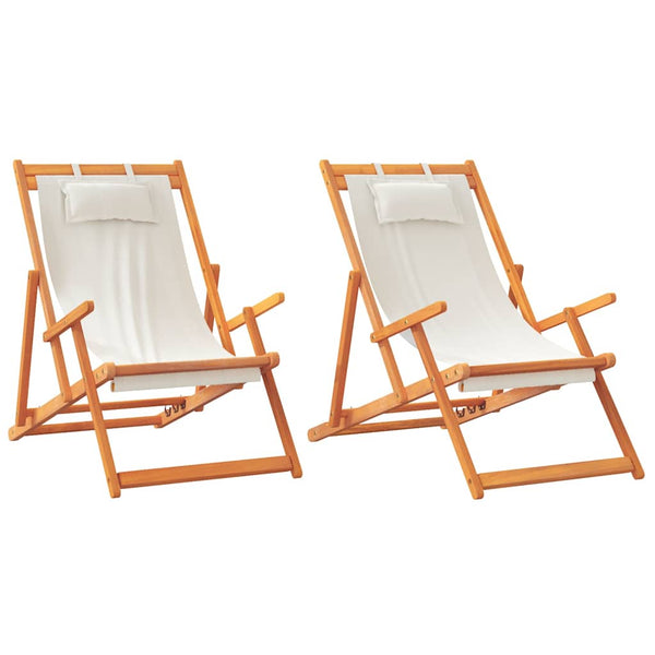 Klappbare Strandstühle 2er Set Creme