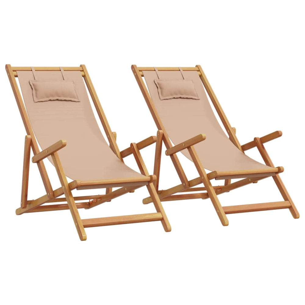 Klappbare Strandstühle 2er Set Taupe