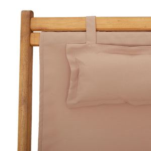 vidaXL Chaises de plage pliables 2 pcs Tissu taupe et bois massif