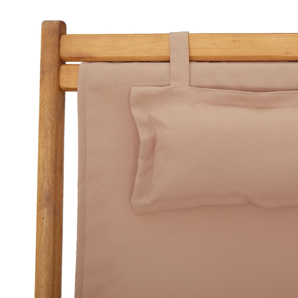 vidaXL Chaises de plage pliables 2 pcs Tissu taupe et bois massif
