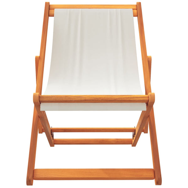 Klappbare Strandstühle 2er Set Cremeweiß